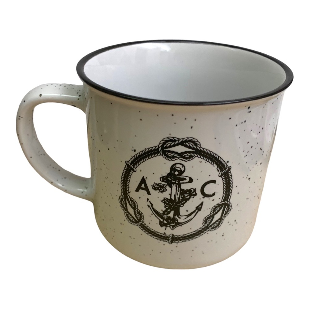 A&C Sailor Anchor Strength & Dignity Speckled Campfire Mug Ceramic Cup